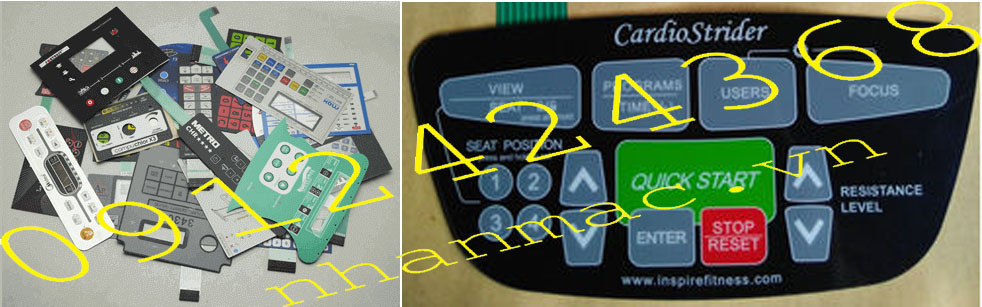 DM18- Decal miếng dán mặt bàn phím bộ điều khiển máy CNC công nghiệp ứng dụng làm phím bấm mềm  trong lĩnh vực Máy chế biến thức ăn gia súc