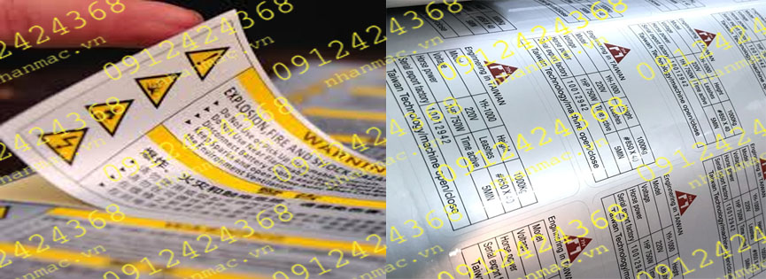 DNC2- Labels tem nhãn mác in trên decal nhôm nhũ thiếc xi bạc được làm từ các loại Polyester cao cấp