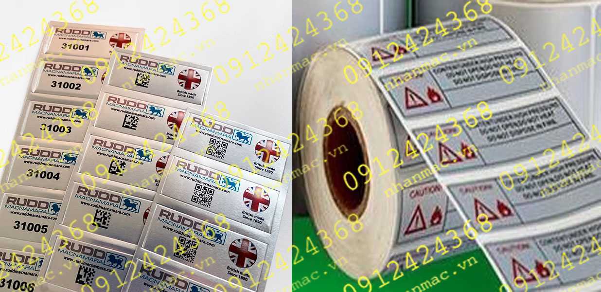 DNC20- Labels tem nhãn mác in trên decal nhôm nhũ thiếc xi bạc được tem nhãn mác Thiên lương đáp ứng với mọi nhu cầu số lượng-CP