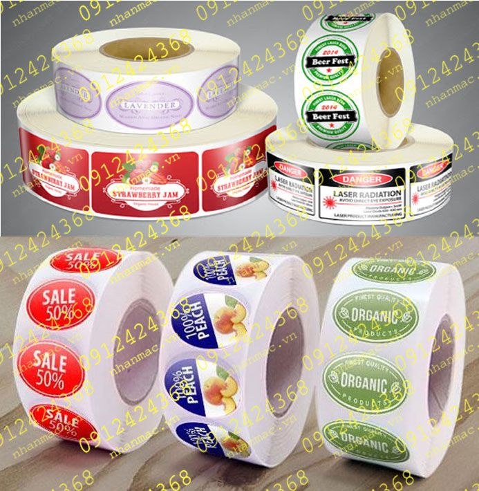 LNC7- Labels tem nhãn mác in cuộn nếu làm từ chất liệu Decal giấy