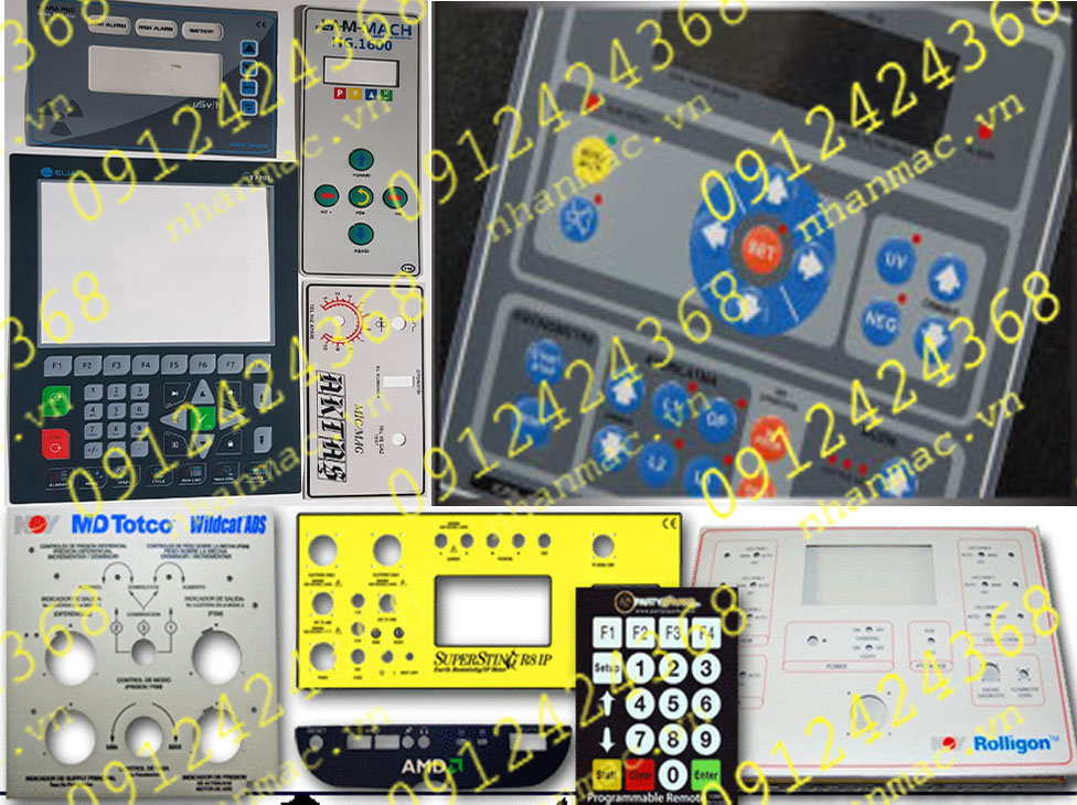 NND15- Tem nhãn mác Decal nút nhấn nổi làm phím bấm chức năng bảng điều khiển máy móc thiết bị SD trong thiết bị gia dụng