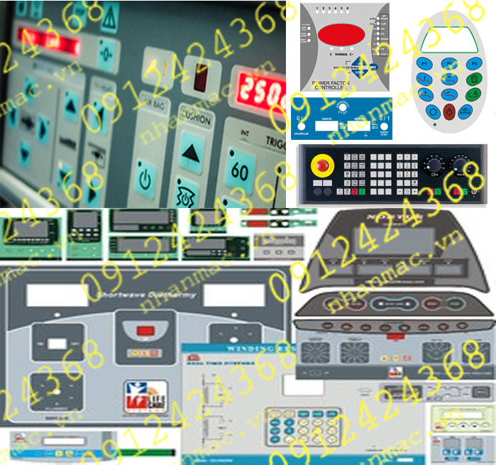 NND16-  Tem nhãn mác Decal nút nhấn nổi làm phím bấm chức năng bảng điều khiển máy móc thiết bị SD trongMáy móc nghành y tế