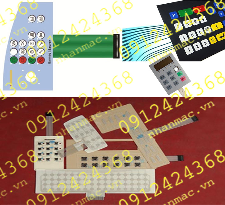 NND22- Tem nhãn mác Decal nút nhấn nổi làm phím bấm chức năng bảng điều khiển máy móc thiết bị in mực nano bạc