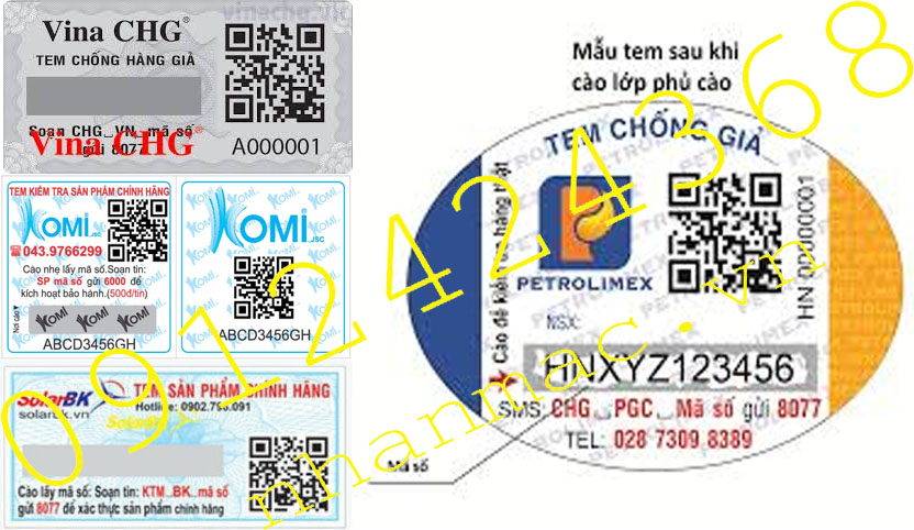 QR9-Tem nhãn mác Decal in mã QR Code động làm tem chống hàng giả in ấn với QR Code biến đổi