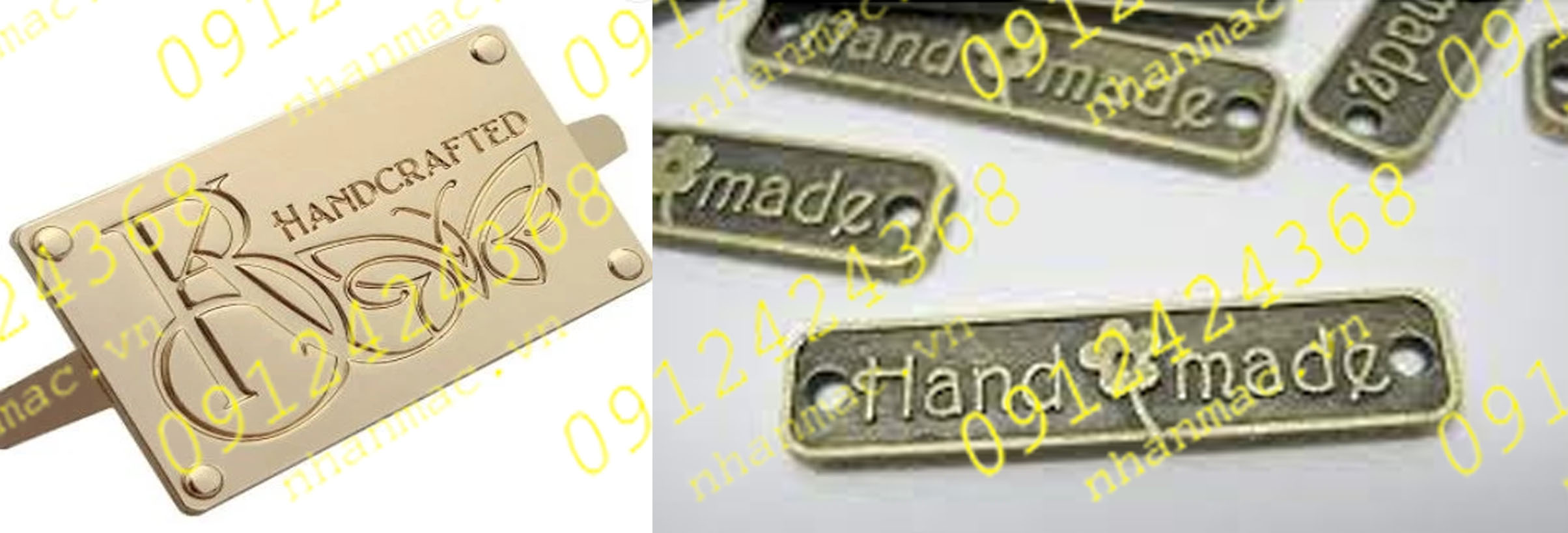 TDN7- Tem kim loại làm logo nhãn mác thời trang đồ da vali túi xách có thể được áp dụng phương pháp định hình trên máy dập