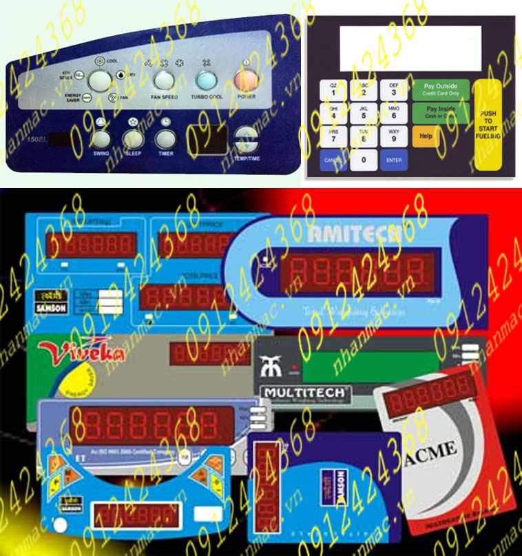 TNE17- Tem nhãn mác Decal nút nhấn nổi làm phím bấm bộ điều khiển máy móc thiết bị  nghành y tế