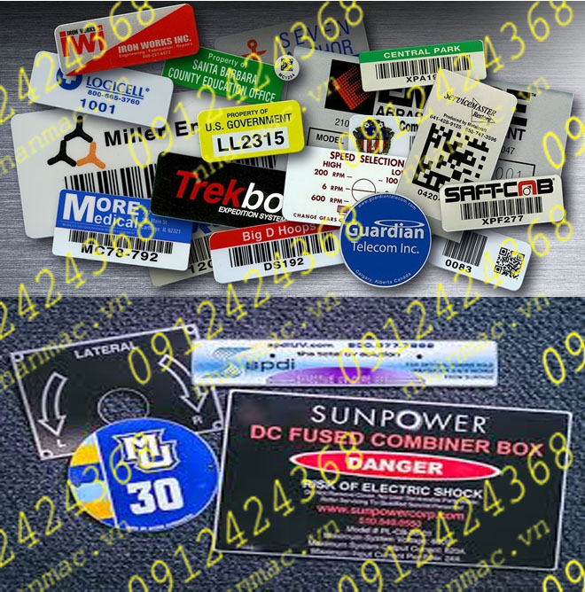 TNN3-Tem nhôm làm logo nhãn mác tag name plate máy móc thiết bị  chống chọi ăn mòn